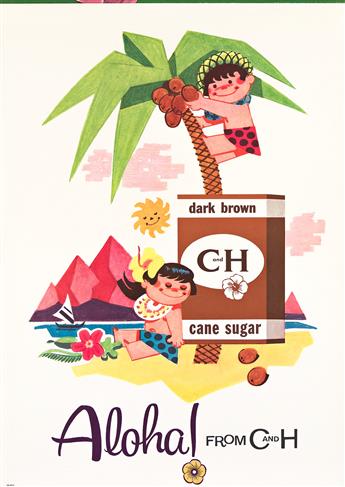 DAVINA (DATES UNKNOWN).  ALOHA! FROM C AND H. Group of 7 posters. 1959. Sizes vary.